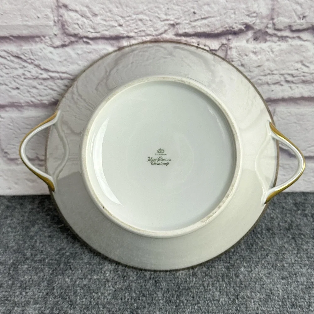 Johann Seltmann Vohenstrauß Bavaria Porcelain Serving Soup Bowl Lid Gold MCM